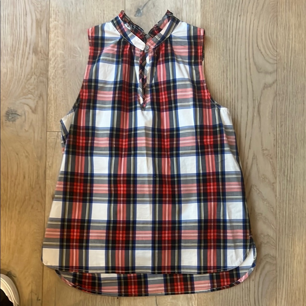 J crew snowy Stewart tartan sleeveless blouse. Size 4